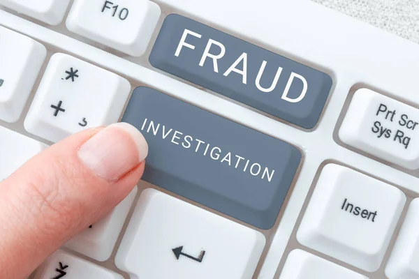 Text Showing Inspiration Fraud Investigation Word Written Process Determining Whether — Stock Photo, Image