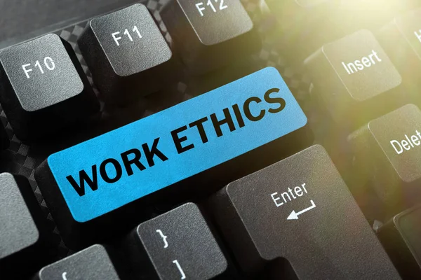 Handschrift Work Ethics Business Overview Een Reeks Waarden Gericht Het — Stockfoto
