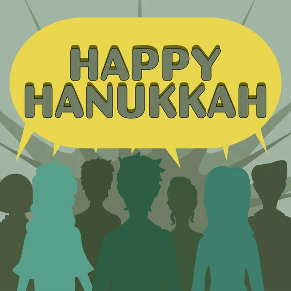 Exposition Conceptuelle Happy Hanukkah Concept Signifiant Festival Juif Célébré Kislev — Photo