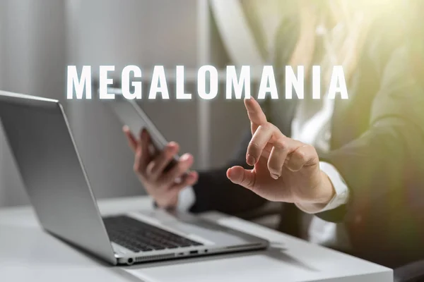 Conceptuele Weergave Megalomania Business Showcase Geestelijke Ziekte Die Wordt Gekenmerkt — Stockfoto