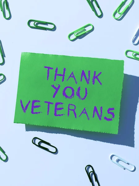 Conceptual display Thank You Veterans, Business showcase Expression of Gratitude Greetings of Appreciation