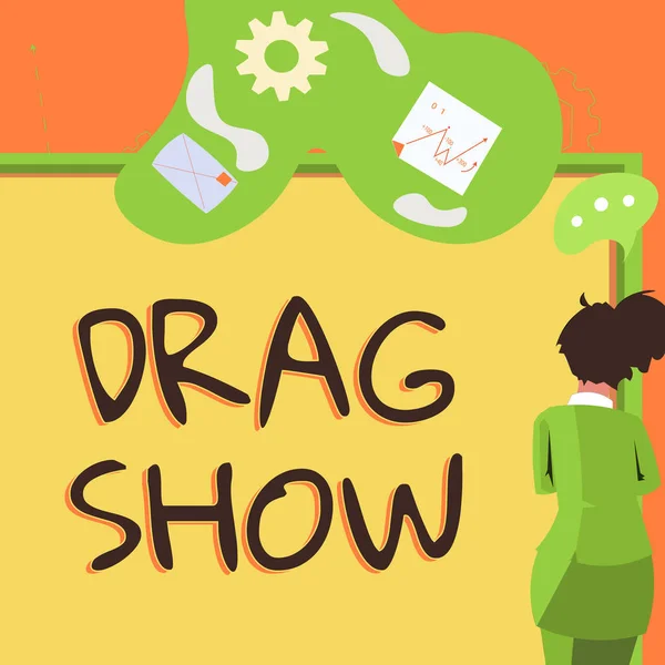 Texto Título Presentando Drag Show Concepto Significa Evento Competitivo Donde —  Fotos de Stock