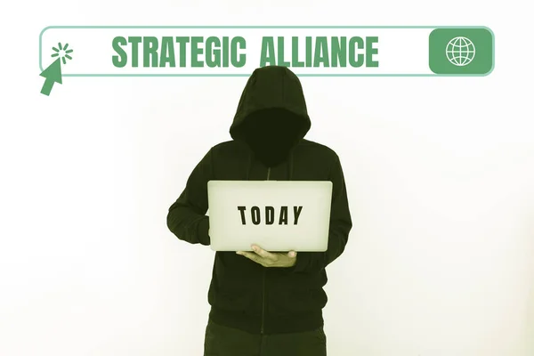 Text Rukopisu Strategická Aliance Internet Koncepce Vazby Mezi Státy Stranami — Stock fotografie