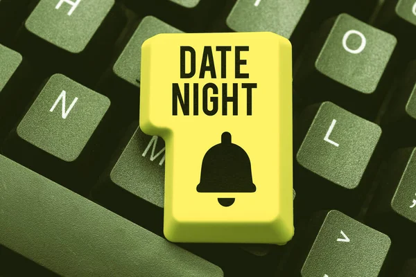 Inspiration Showing Sign Date Night Business Overview Time Couple Can — Stock Photo, Image