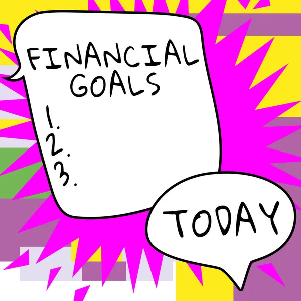 Hand Writing Sign Financial Goals Word Γράφτηκε Για Στόχους Που — Φωτογραφία Αρχείου