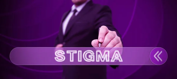 Koncepční Název Stigma Koncept Znamená Pocit Nesouhlasu Většina Lidí Společnosti — Stock fotografie