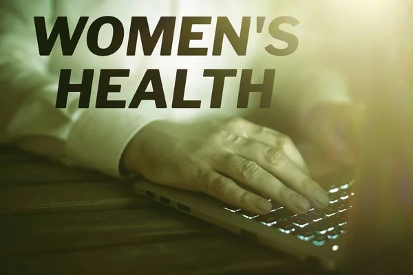 女人的健康 互联网的概念女人的身体健康避免疾病的后果 — 图库照片