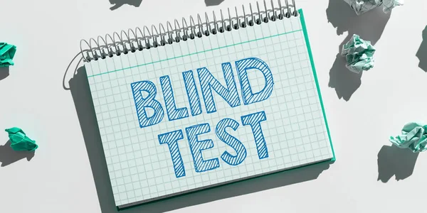 Text Bildtext Som Presenterar Blindtest Affärsstrategi Socialt Engagemang Med Person — Stockfoto