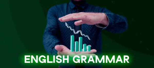 Signo Texto Que Muestra Gramática Inglesa Cursos Escaparate Negocios Cubren —  Fotos de Stock