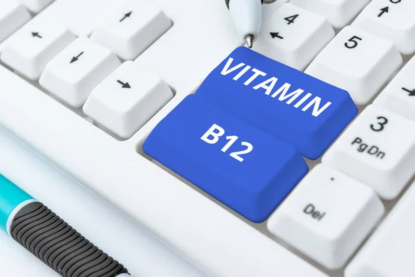 Inspiration Mit Zeichen Vitamin B12 Word Written Group Substances Essential — Stockfoto