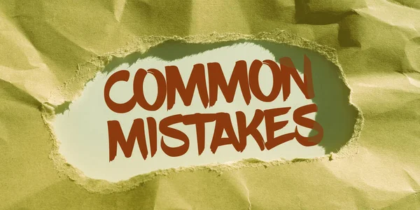 Концептуальный Заголовок Common Mistakes Business Approach Actions Often Used Interchangeably — стоковое фото