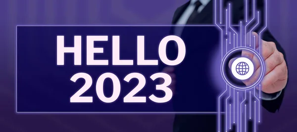 Hello 2023 Business Concept Celebration Beginning Calendar Year 2023 — стоковое фото