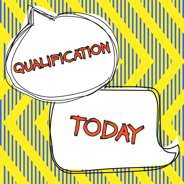 Texto Caligrafia Qualificação Word Officially Permission Certification Perform Particular Job — Fotografia de Stock