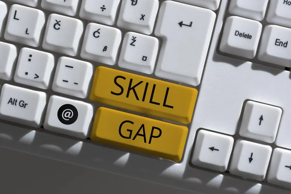 Leyenda Conceptual Skill Gap Word Written Referir Una Persona Debilidad —  Fotos de Stock