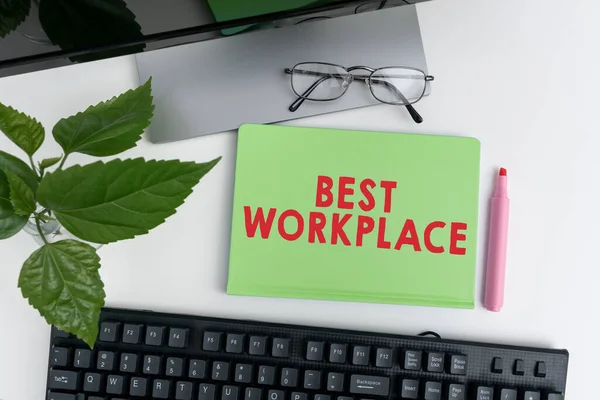 Conceptual Caption Best Workplace Business Idea Ideální Společnost Pro Práci — Stock fotografie