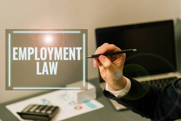 Writing displaying text Employment Law, Conceptual photo deals with legal rights and duties of employers and employees