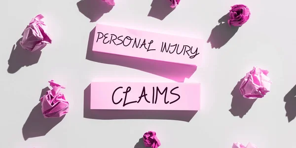 Handwriting Text Personal Injury Claims Concept Meaning Being Hurt Injured — Stock Photo, Image