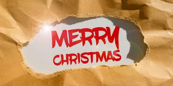 Sinal Texto Mostrando Feliz Natal Conceito Negócio Tradição Anual Para — Fotografia de Stock