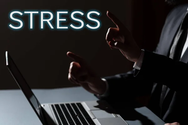 Ispirazione Che Mostra Segni Stress Concetto Business Fattore Chimico Emotivo — Foto Stock