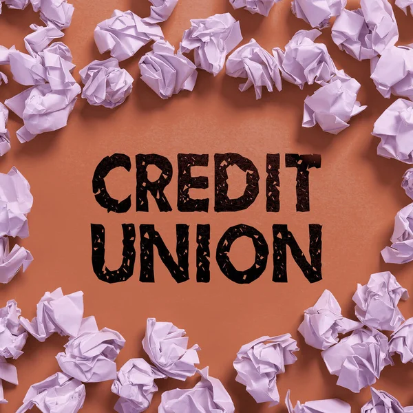 Texto Mostrando Inspiração Credit Union Business Showcase Cooperativa Associação Que — Fotografia de Stock