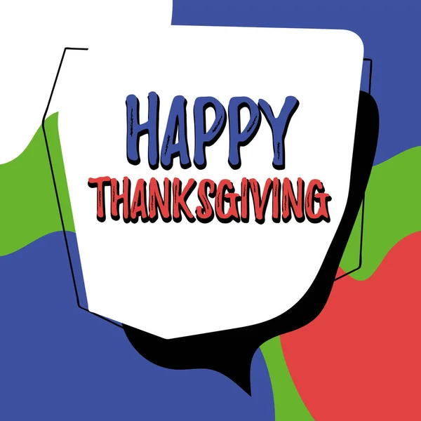 Inspiráló Szöveg Boldog Hálaadást Word Harvest Fesztivál Novemberben Ünnepelt Nemzeti — Stock Fotó