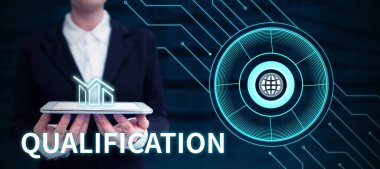 Belli bir işi yapmak için metin nitelikleri, iş konsepti resmi izin ve sertifika yazılması