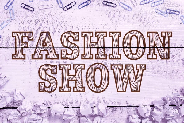 Testo Che Mostra Ispirazione Fashion Show Business Overview Exibition Che — Foto Stock