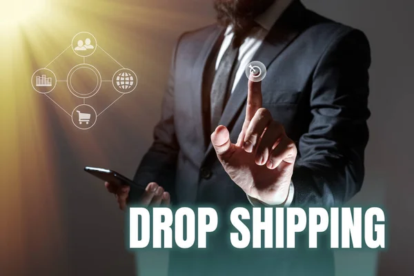 Writing Displaying Text Drop Shipping Word Send Goods Manufacturer Directly — Stock Photo, Image