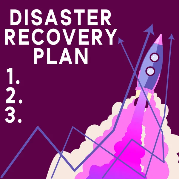 Sign Displaying Disaster Recovery Plan Internet Concept Having Backup Measures — Stock Photo, Image
