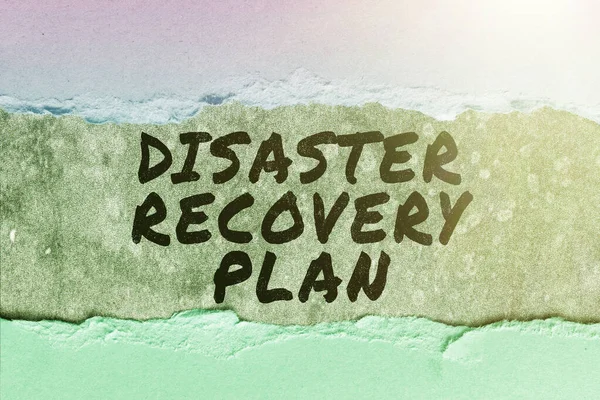 Text sign showing Disaster Recovery Plan, Word Written on having backup measures against dangerous situation
