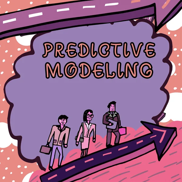 予測モデリングを示すテキストサイン 予測分析によるビジネスアプローチのメンテナンス戦略 — ストック写真