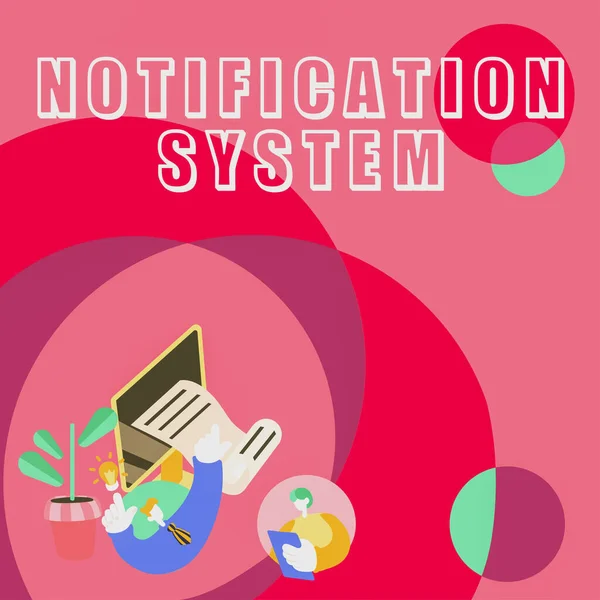 Inspiratie Bord Tonen Notification System Business Idee Vergeet Niet Verbonden — Stockfoto