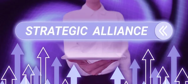 Conceptual Caption Strategic Alliance Internet Concept Bond States Parties Individuals — Stock Photo, Image