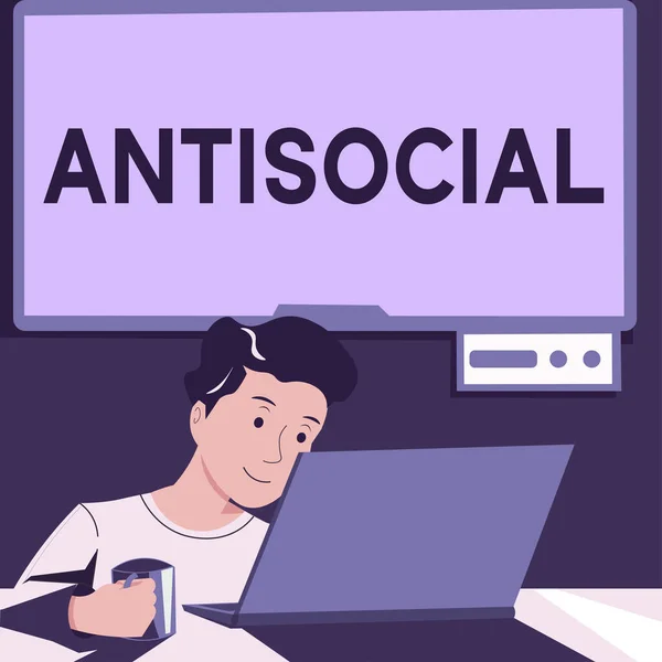 Концептуальная Подпись Antisocial Business Idea Hostile Harmful Organized Society Being — стоковое фото