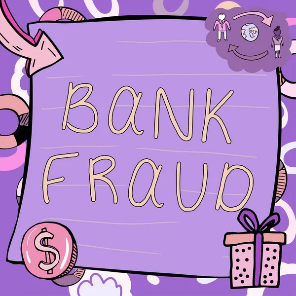 Texto Que Presenta Fraude Bancario Visión General Del Negocio Perversión —  Fotos de Stock