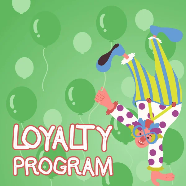 Bildunterschrift Loyalty Program Word Für Marketingbemühungen Die Anreize Bieten Kunden — Stockfoto