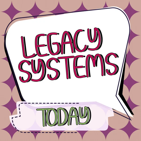 Inspiração Mostrando Sinal Legacy Systems Conceito Que Significa Sistema Computador — Fotografia de Stock