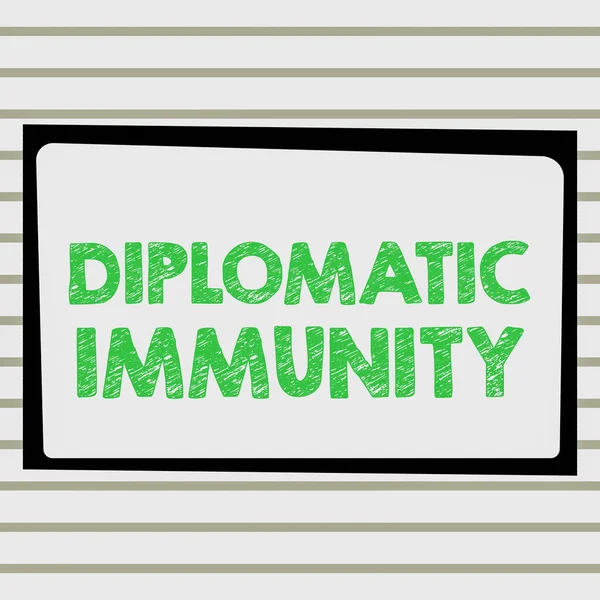 Conceptuele Weergave Diplomatieke Immuniteit Zakelijke Benadering Recht Dat Buitenlandse Diplomaten — Stockfoto