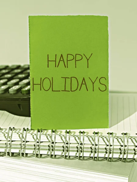 Εγγραφείτε Εμφάνιση Happy Holidays Χαιρετισμός Επιχειρηματική Ιδέα Χρησιμοποιείται Για Αναγνωρίσει — Φωτογραφία Αρχείου