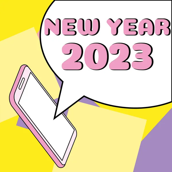 Γράφοντας Εμφάνιση Κειμένου Νέο Έτος 2023 Ιντερνετ Έννοια Χαιρετισμός Γιορτάζοντας — Φωτογραφία Αρχείου