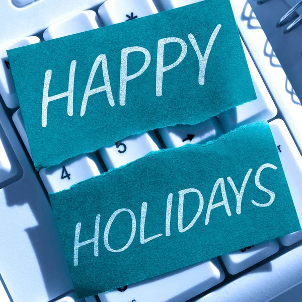 Концептуальный Дисплей Happy Holidays Business Idea Greeting Used Recognize Celebration — стоковое фото