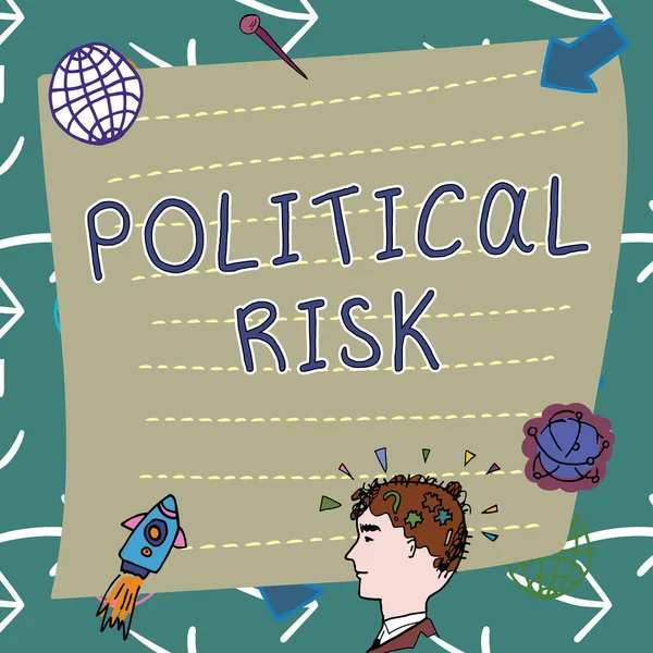 Siyasi Risk Metnini Gösteren Yazılar Siyasi Arenayı Araştıran Haberleşme Kişisi — Stok fotoğraf