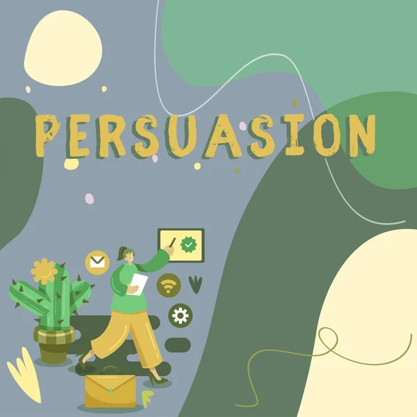Conceptueel Bijschrift Persuasion Business Concept Actie Het Feit Iemand Overtuigen — Stockfoto