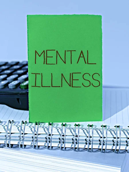 手写体符号心理疾病 商业接近人的状态关心自己的心理健康 — 图库照片
