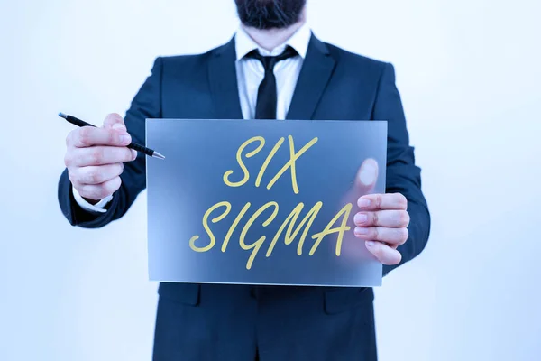 Inspiración Mostrando Signo Six Sigma Técnicas Gestión Ideas Negocio Para —  Fotos de Stock