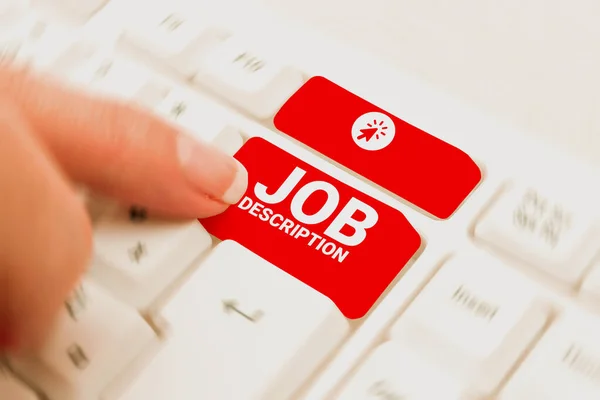 Sign Displaying Job Description Internet Concept Document Describes Responsibilities Position — Stock Photo, Image