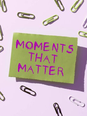 Önemli Anları sunan metin başlığı, İş konsepti Anlamlı olumlu mutlu unutulmaz önemli anlar