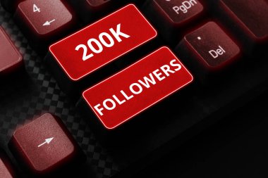 Kavramsal görüntü 200K takipçileri, kavramsal fotoğraf sayısı birini takip eden kişilerin sayısı