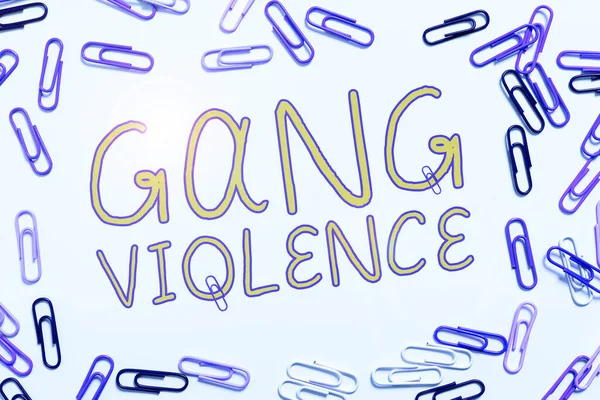 Escrita Mão Texto Gang Violência Ideia Negócio Violação Das Leis — Fotografia de Stock