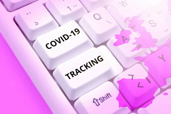 Segno Testo Che Mostra Covid Tracking Concetto Significato Distinguere Processo — Foto Stock